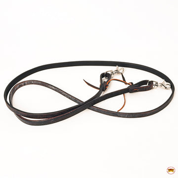 Hilason Western Horse American Leather Latigo Ends Roper Reins Dark Brown